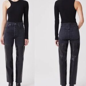 Agolde black Jean and leather pants size 25